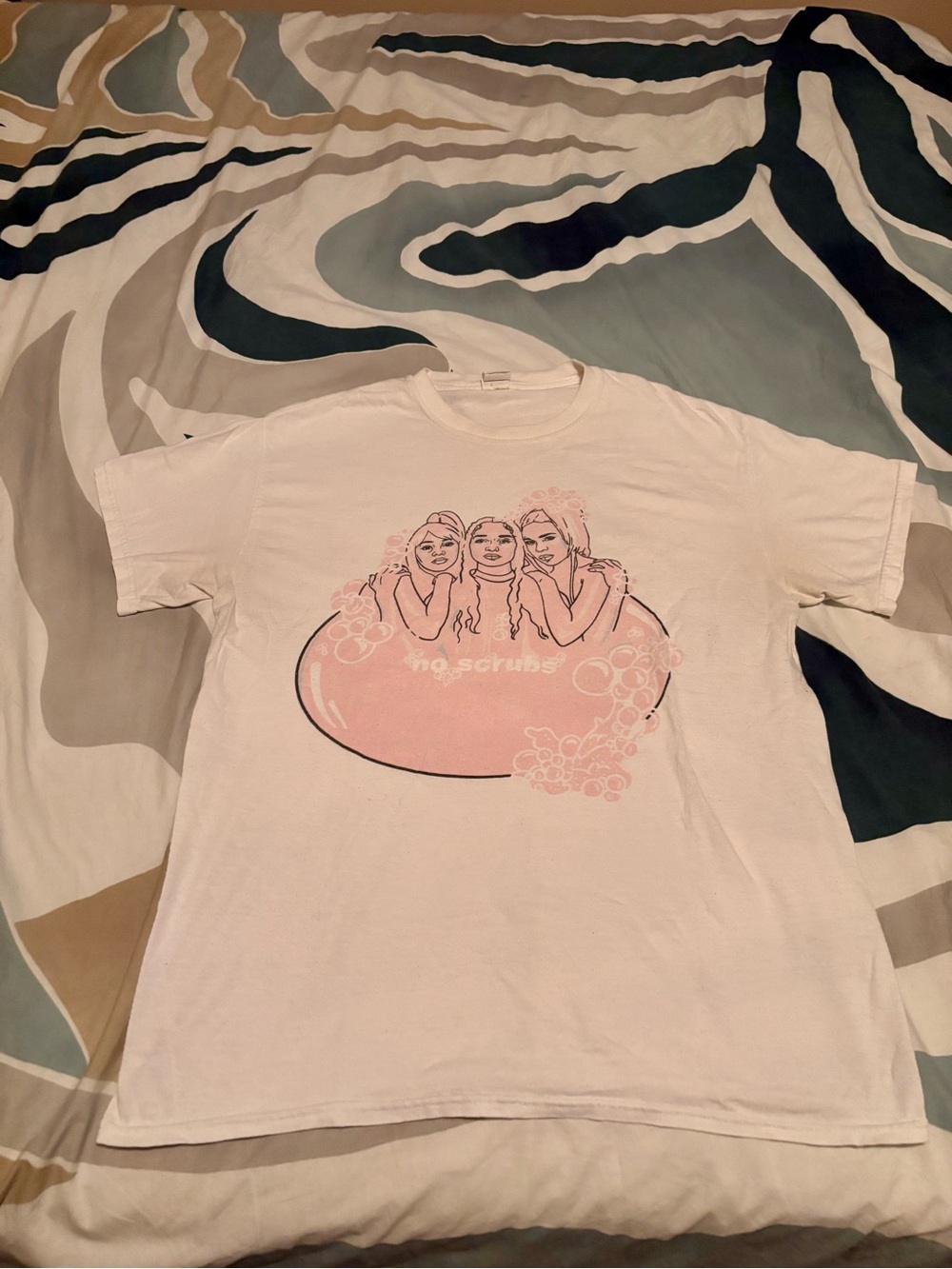 White and Pink TLC No Scrubs T-Shirt